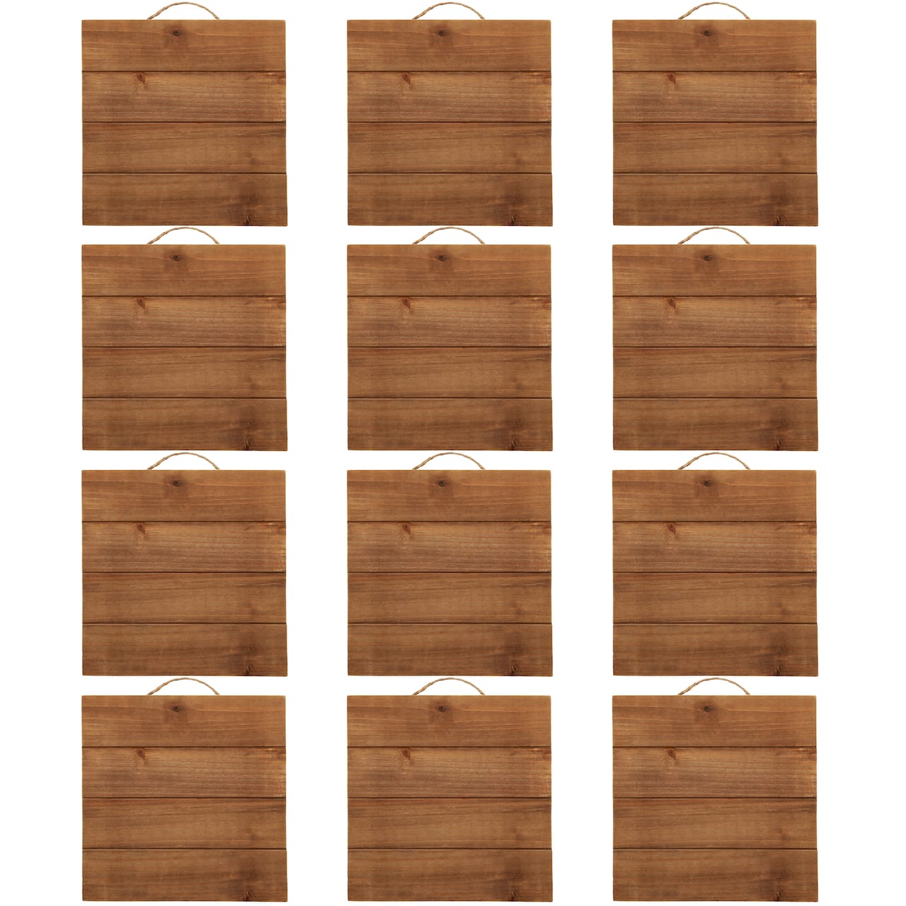 12 Pack: 10&#x22; Square Wood Pallet Plaque by Make Market&#xAE;